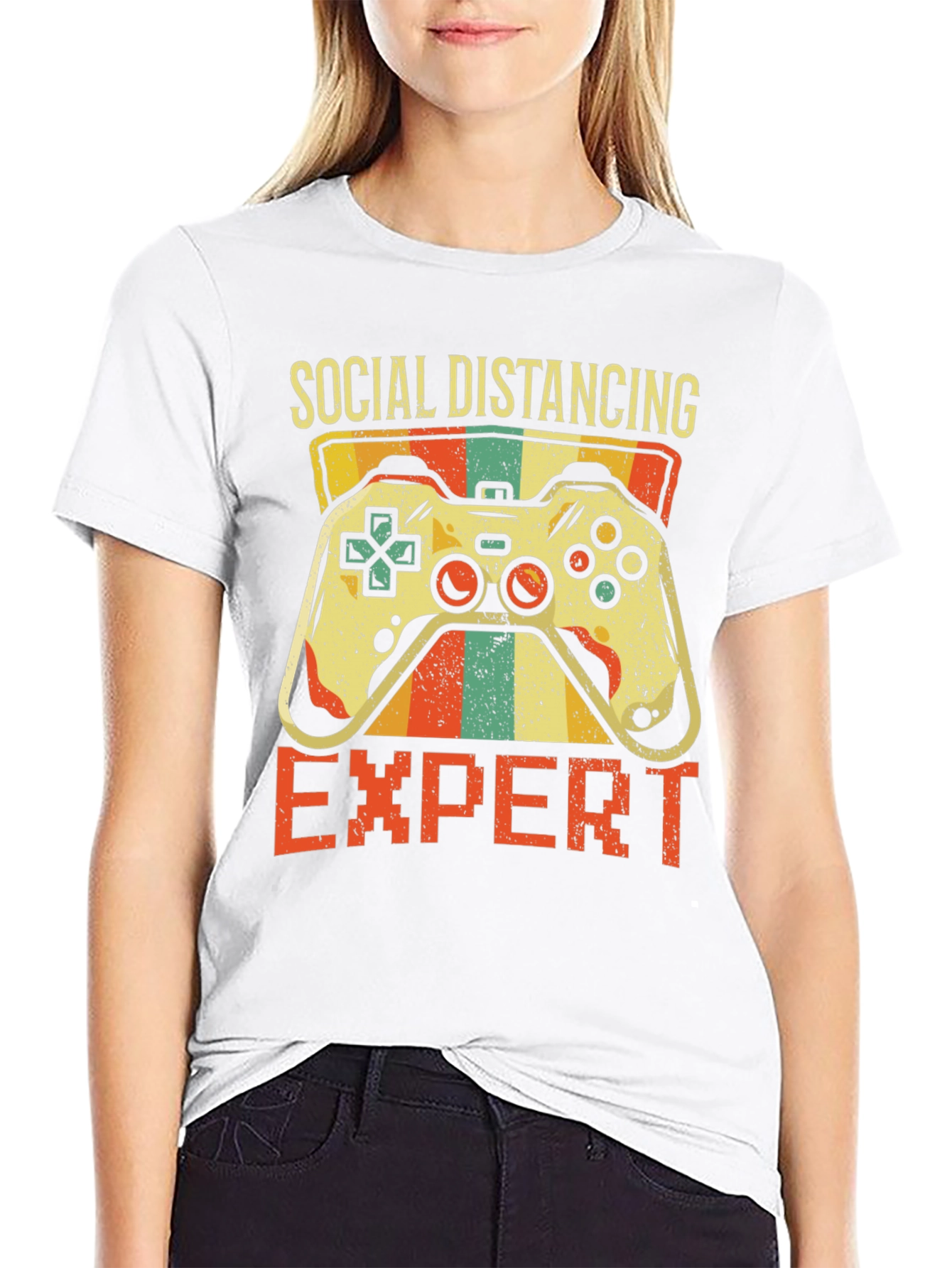 Social Distancing Expert Gamer T-Shirt - Black