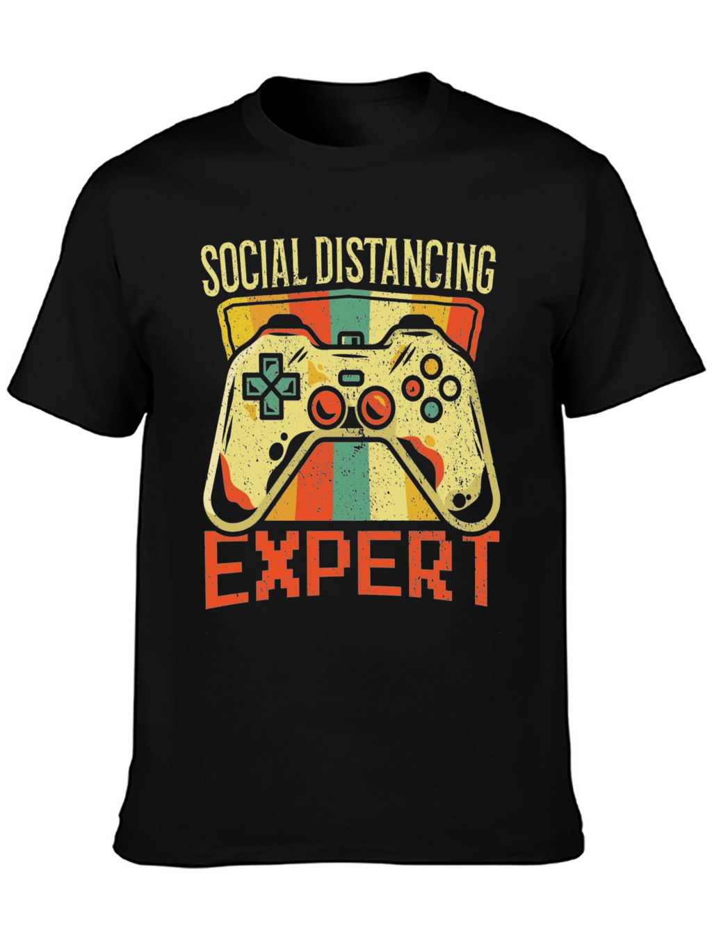 Social Distancing Expert Gamer T-Shirt - Black
