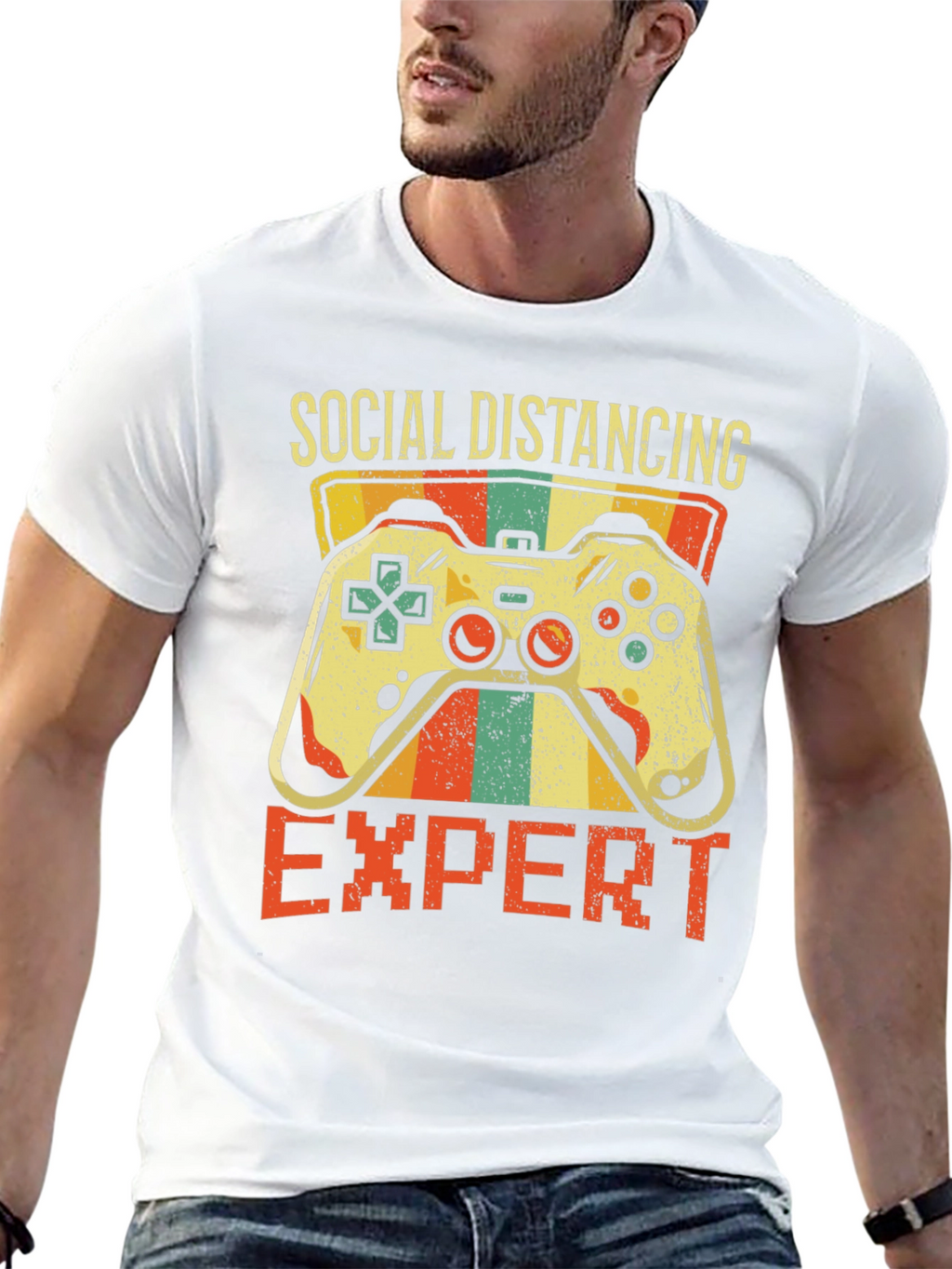 Social Distancing Expert Gamer T-Shirt - Black