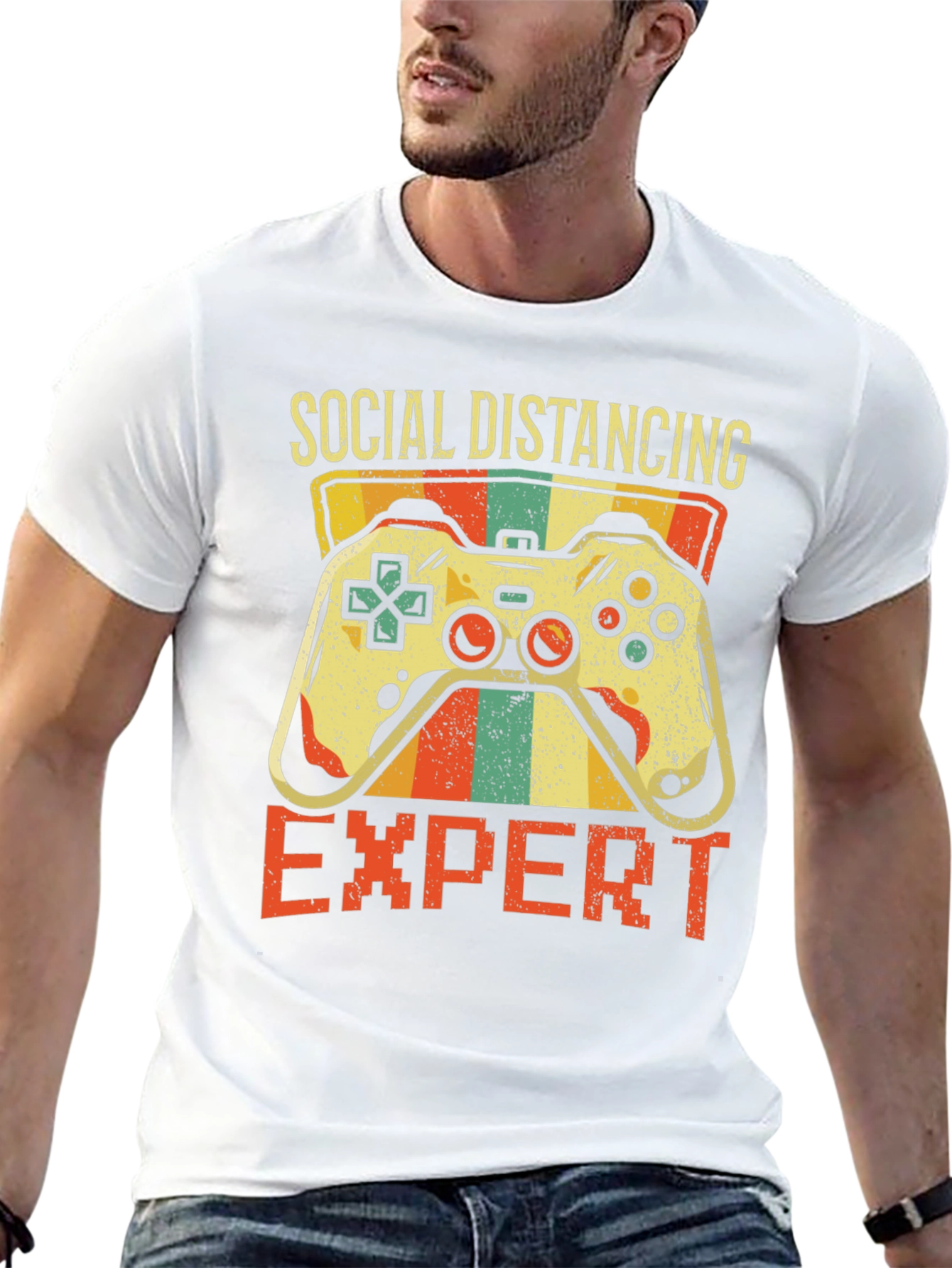 Social Distancing Expert Gamer T-Shirt - Black