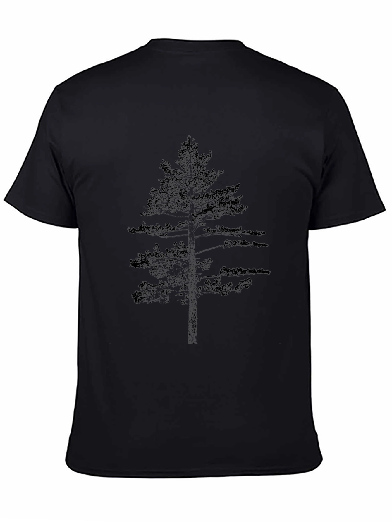 Mens Black Pine Tree Graphic T-Shirt