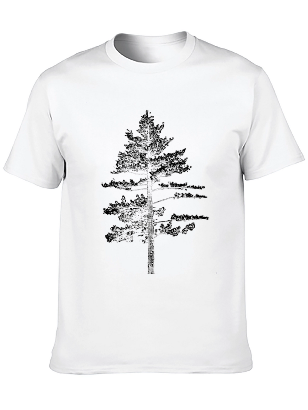 Mens Black Pine Tree Graphic T-Shirt