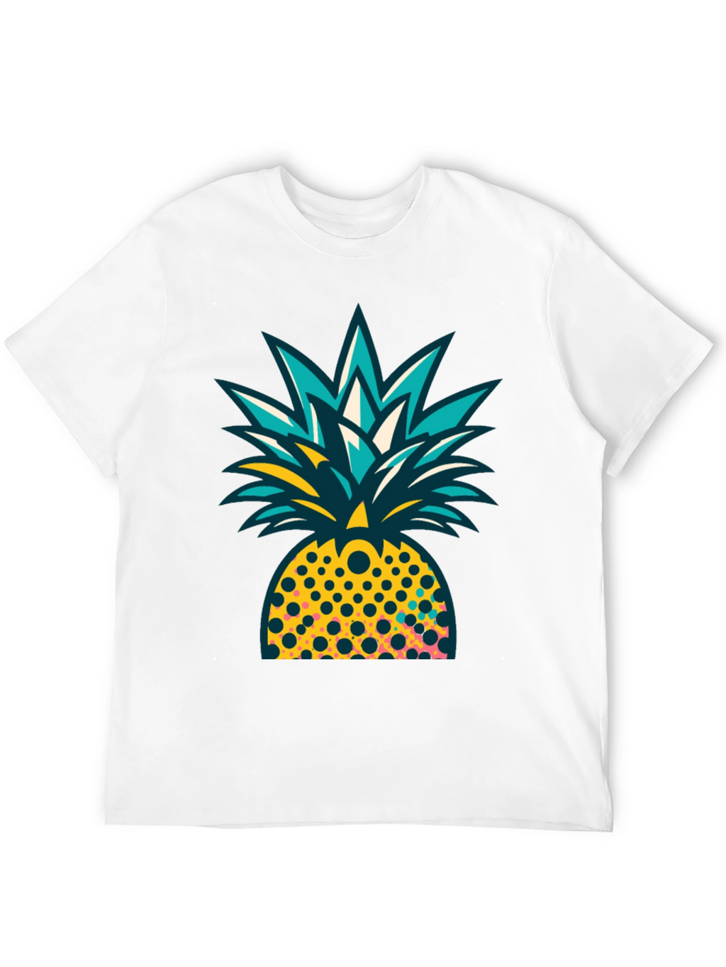 Pineapple Graphic Black T-Shirt - Tropical Design