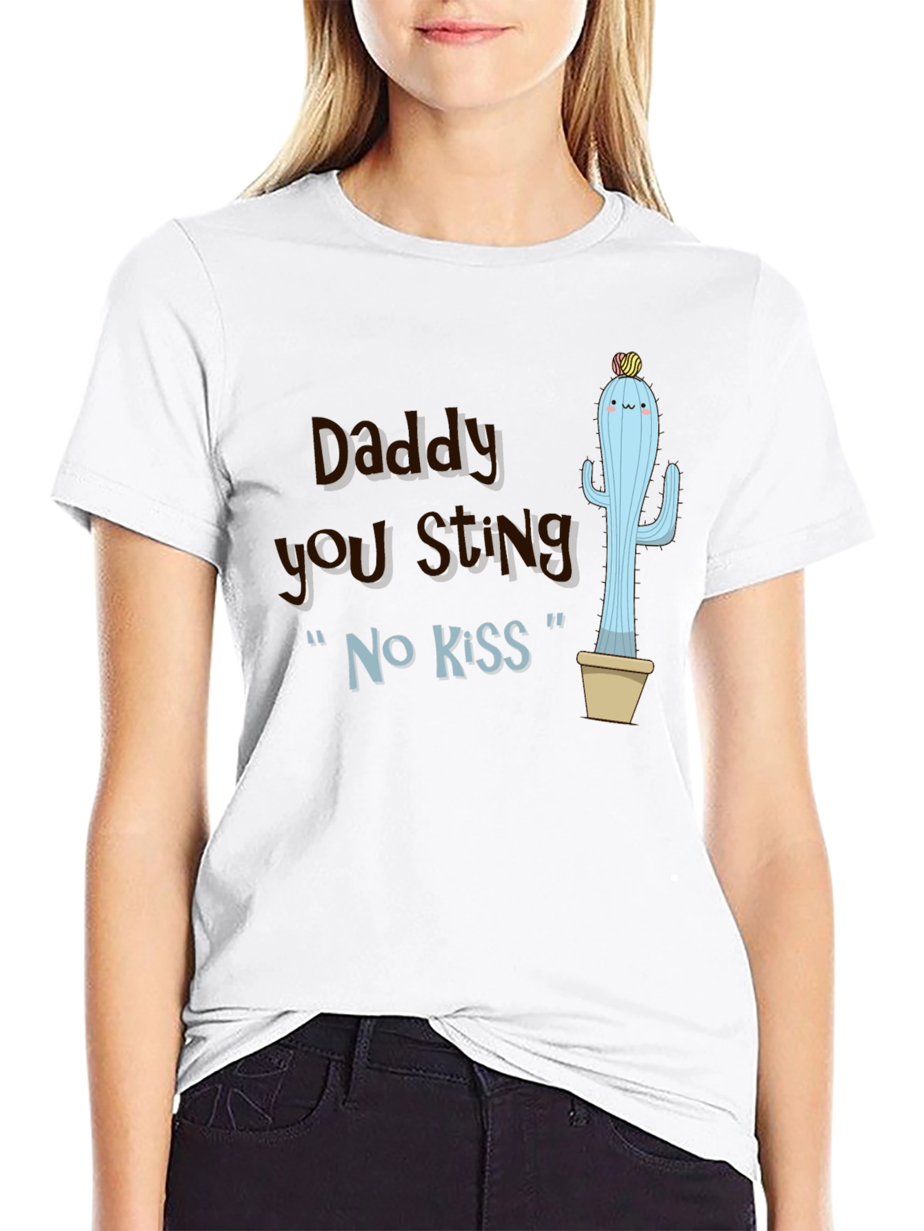 Daddy You Sting Cactus T-Shirt Novelty Humor Tee