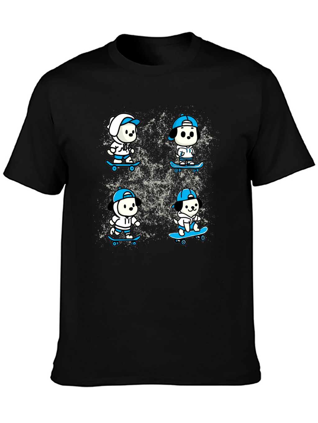 Cool Skateboard Dog T-Shirt - Black