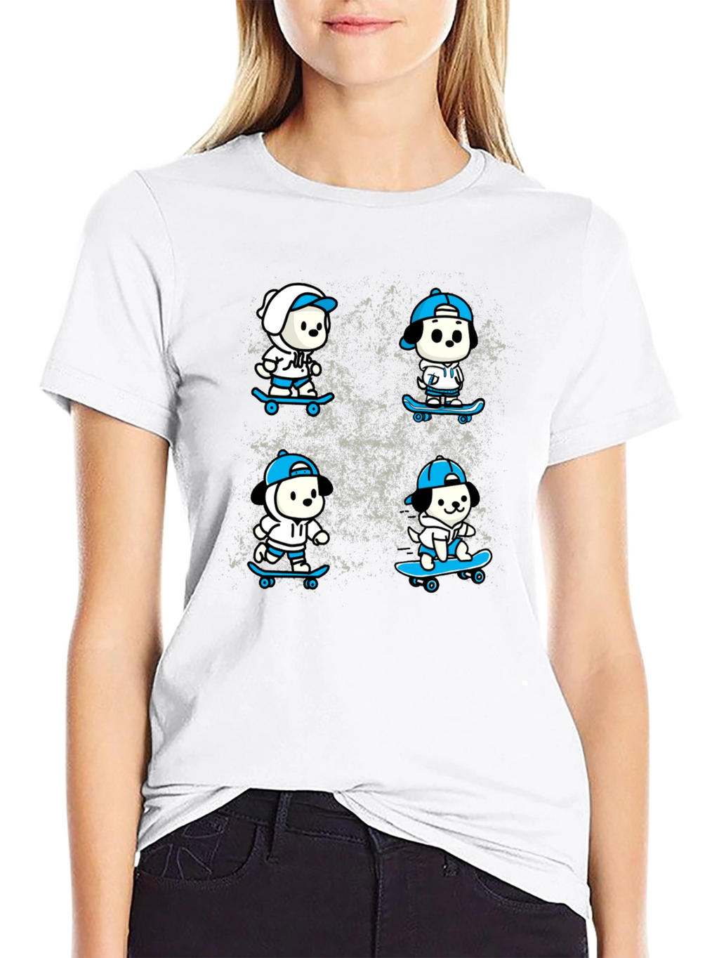 Cool Skateboard Dog T-Shirt - Black