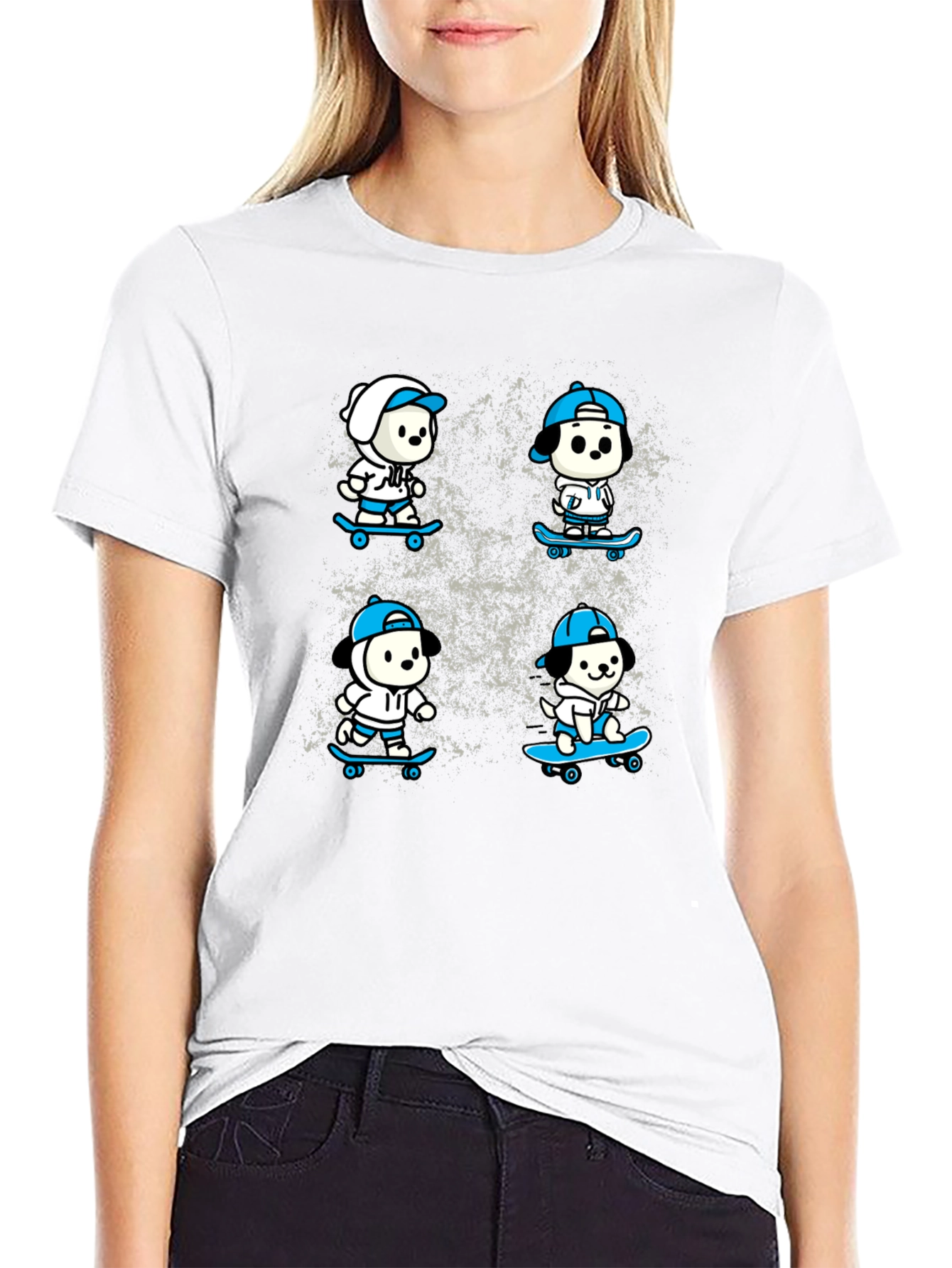 Cool Skateboard Dog T-Shirt - Black