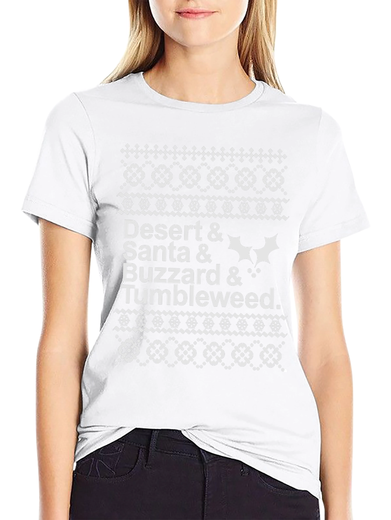 Desert Santa Buzzard Tumbleweed Ugly Christmas T-Shirt