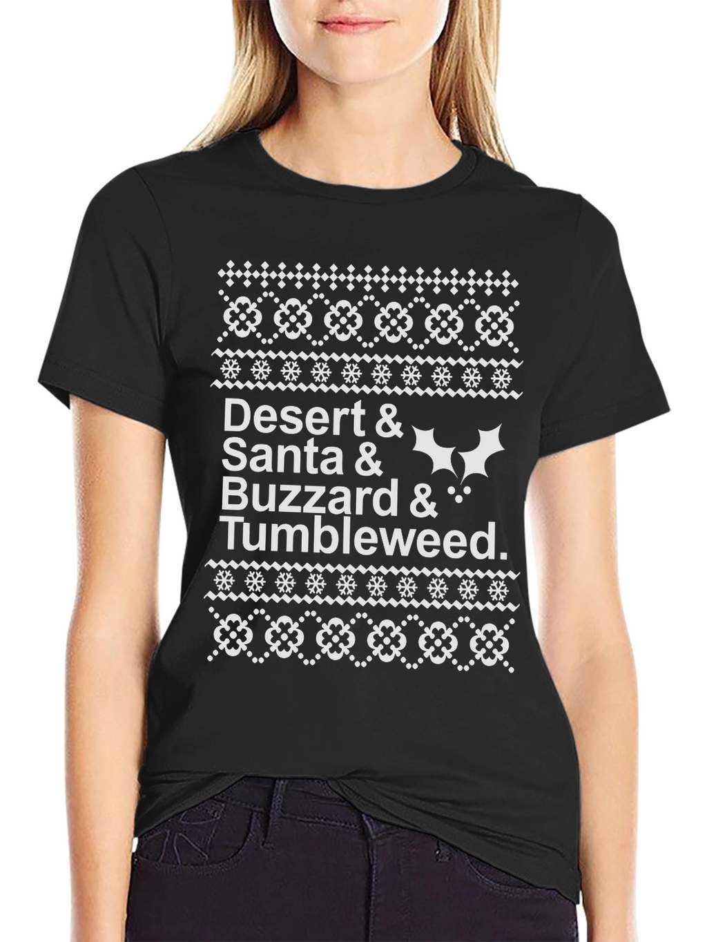 Desert Santa Buzzard Tumbleweed Ugly Christmas T-Shirt