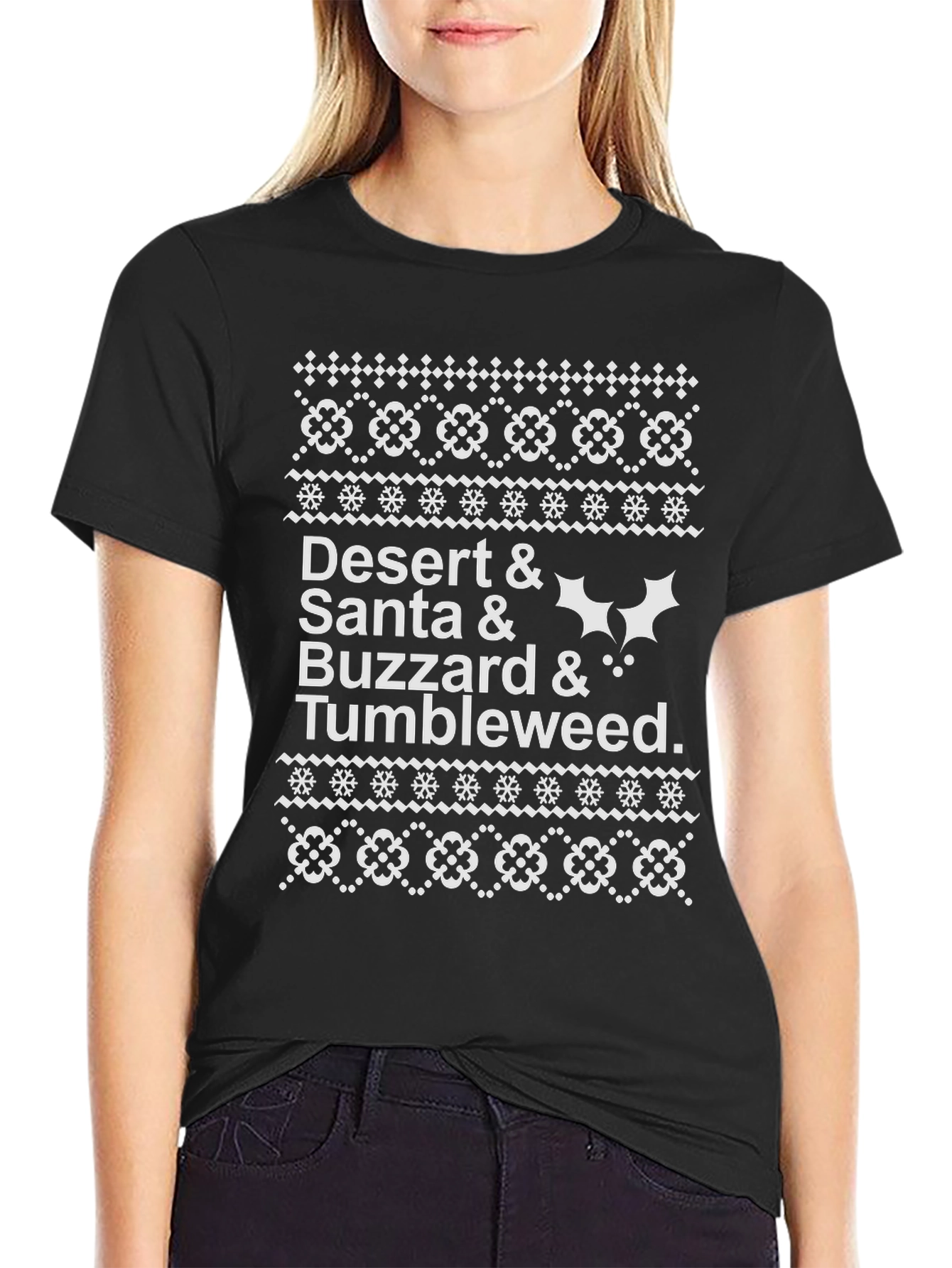 Desert Santa Buzzard Tumbleweed Ugly Christmas T-Shirt