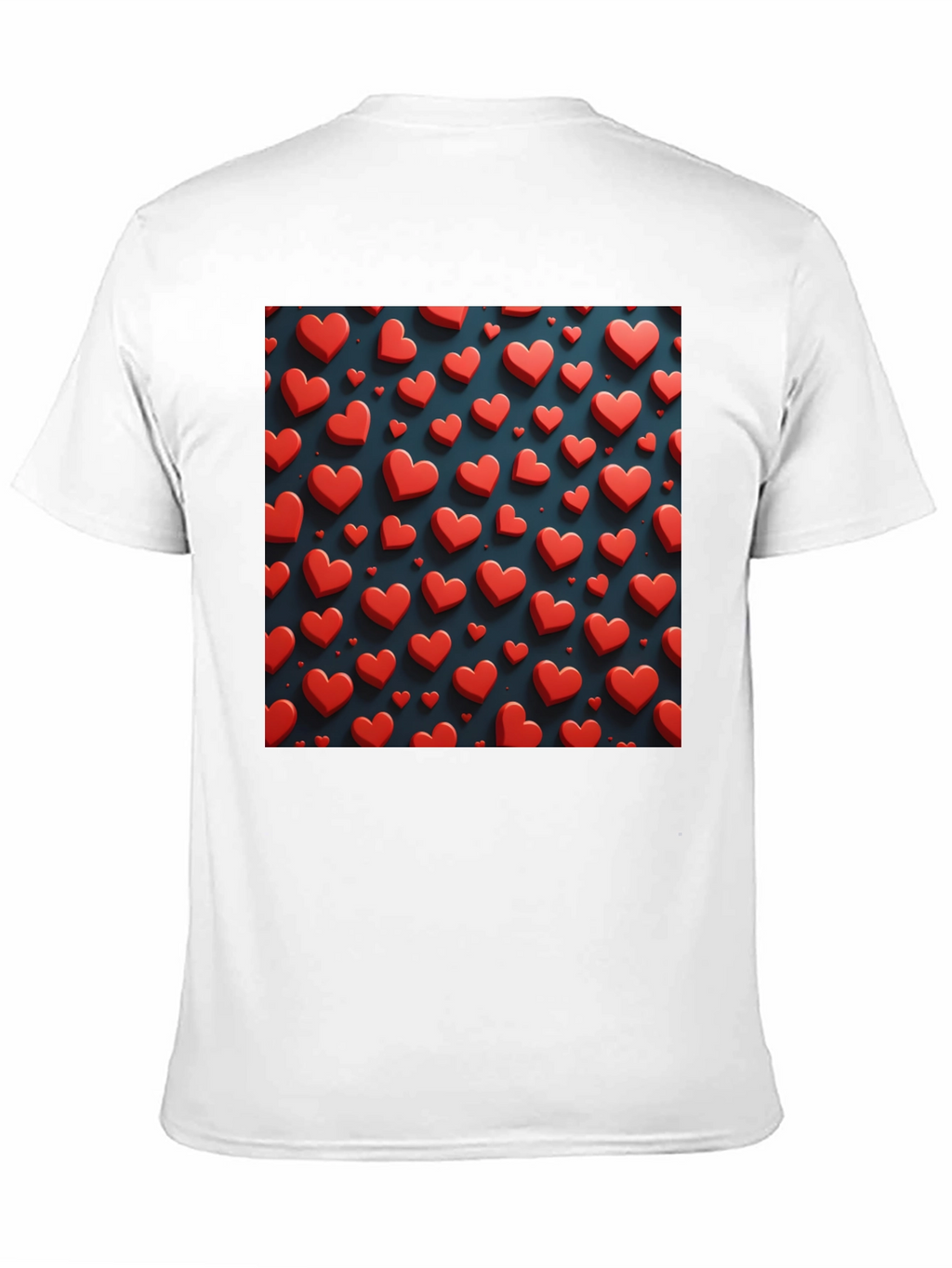 Heart Pattern Black T-Shirt for Men