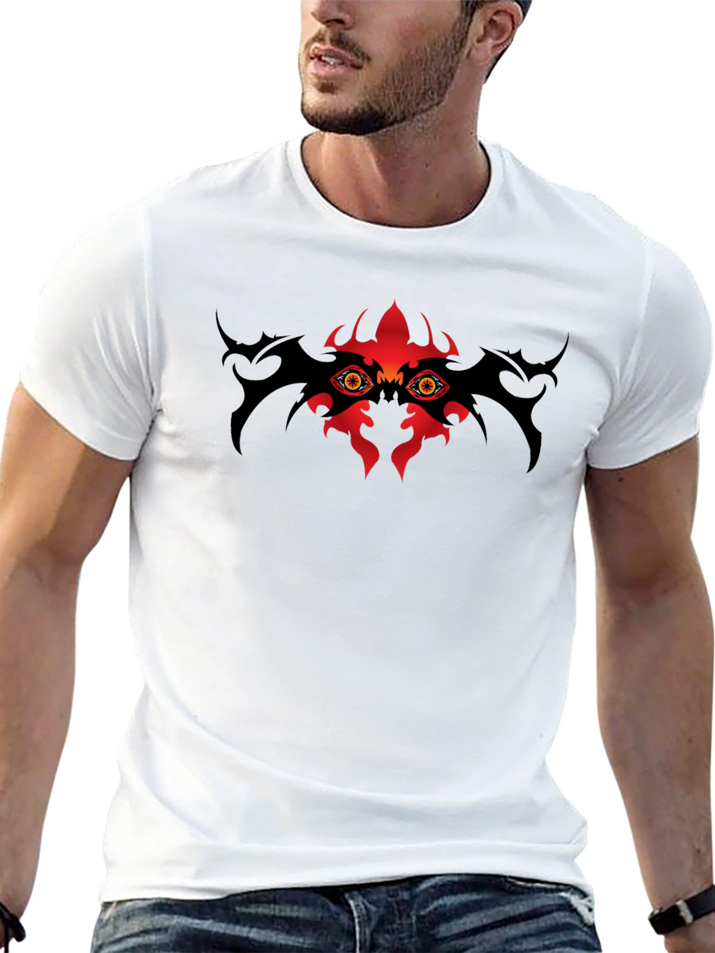 Mens Black T-Shirt with Eye Graphic