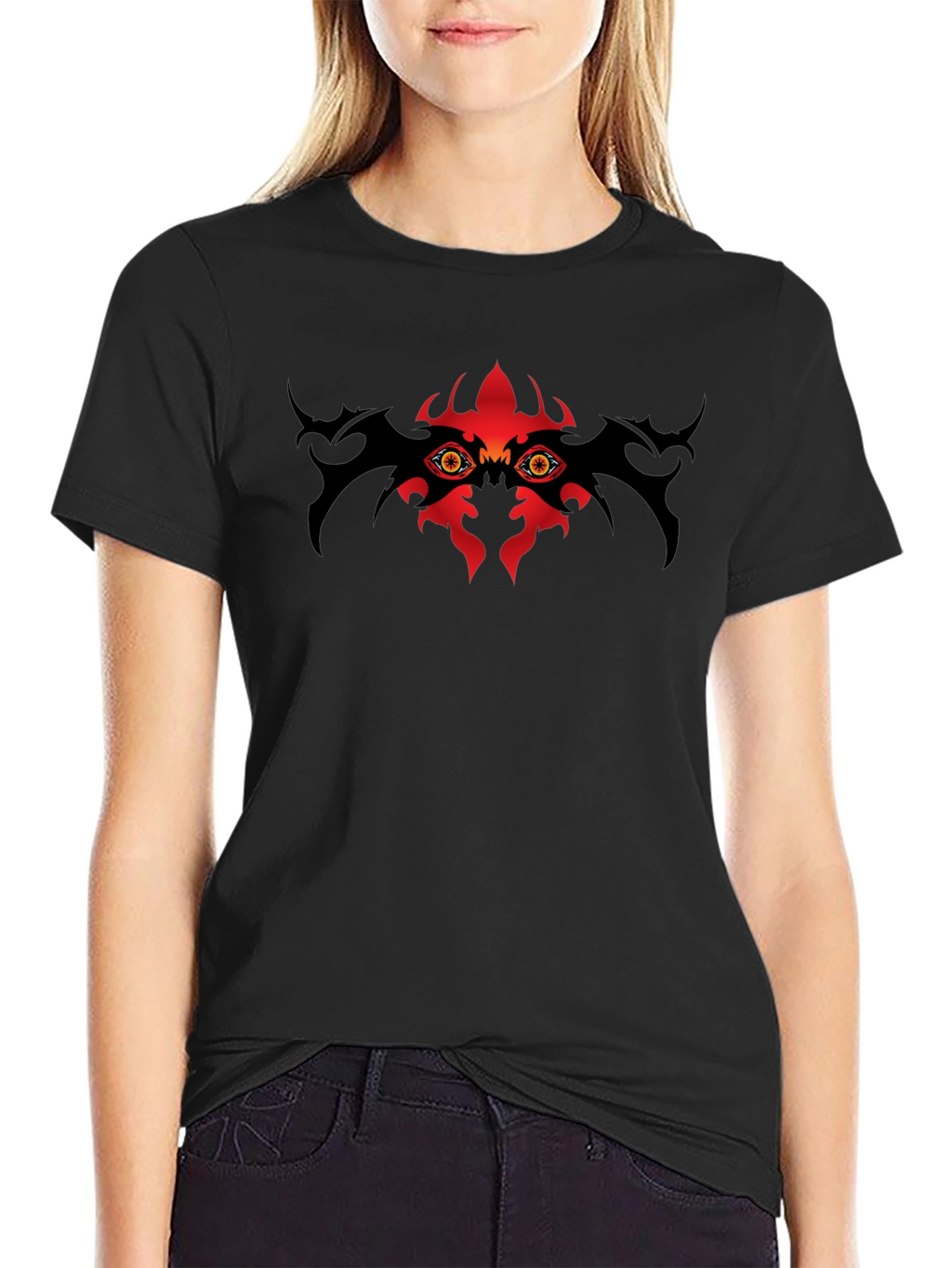 Mens Black T-Shirt with Eye Graphic