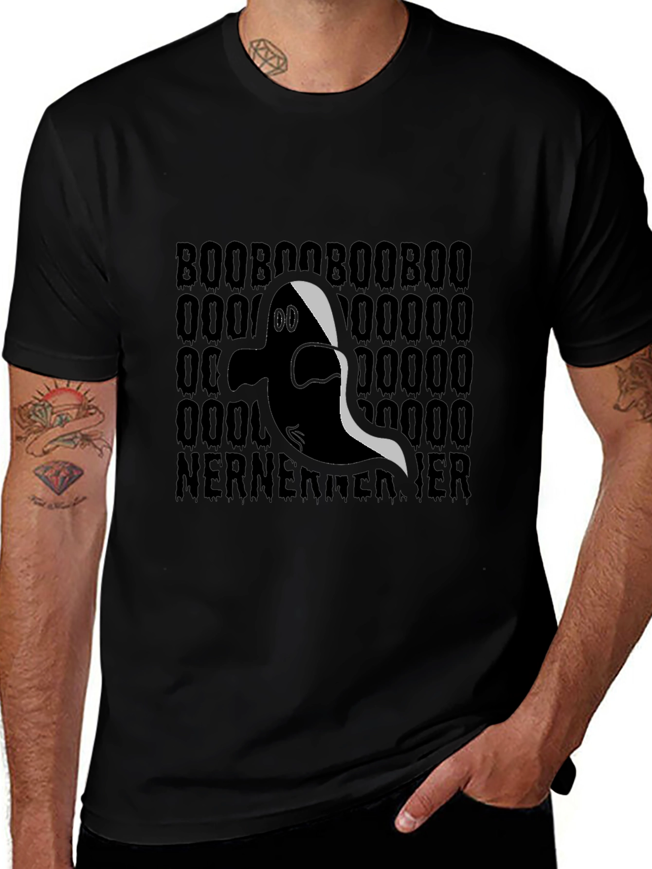 Boo Ghost Graphic Tee - Halloween Spooky Shirt