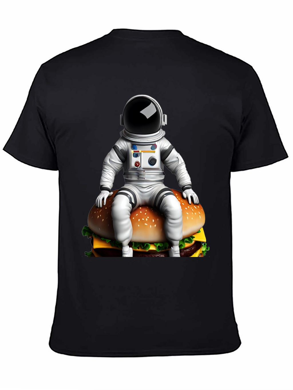 Astronaut Burger Graphic Tee - Black Cotton Blend