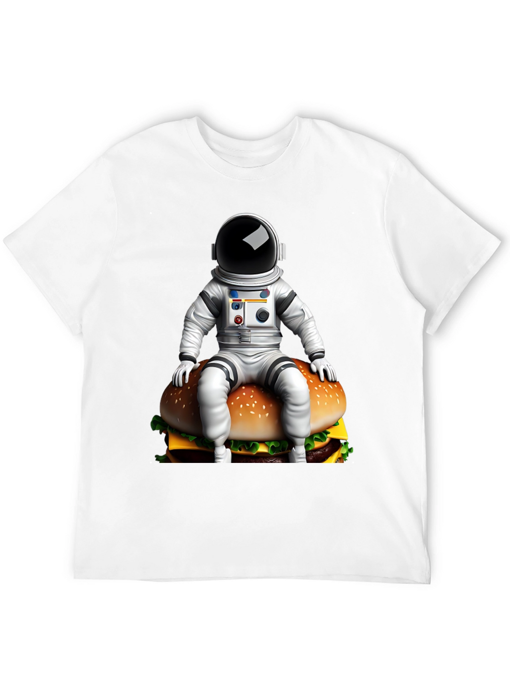 Astronaut Burger Graphic Tee - Black Cotton Blend