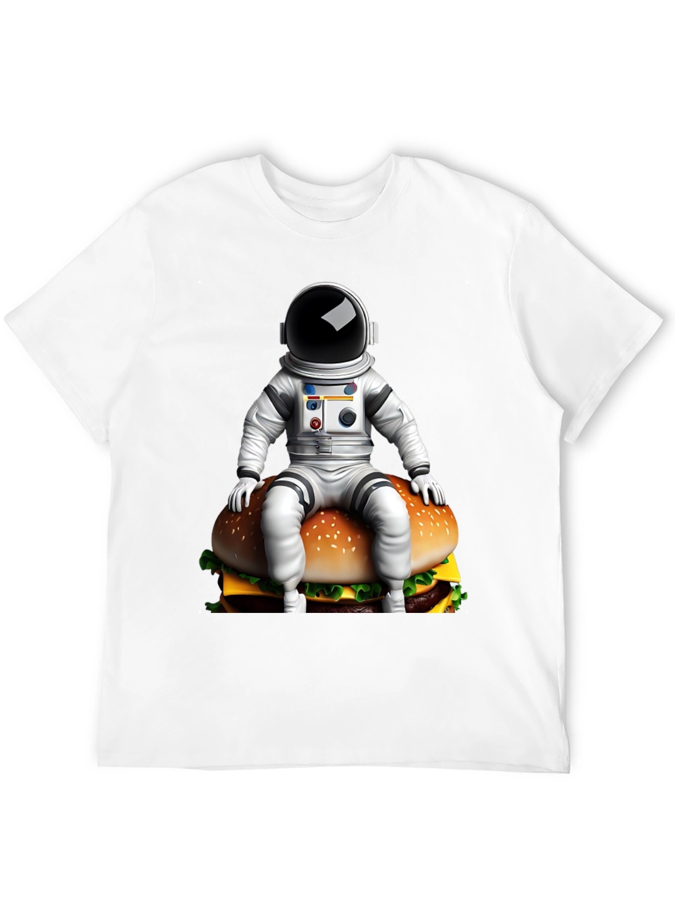 Astronaut Burger Graphic Tee - Black Cotton Blend