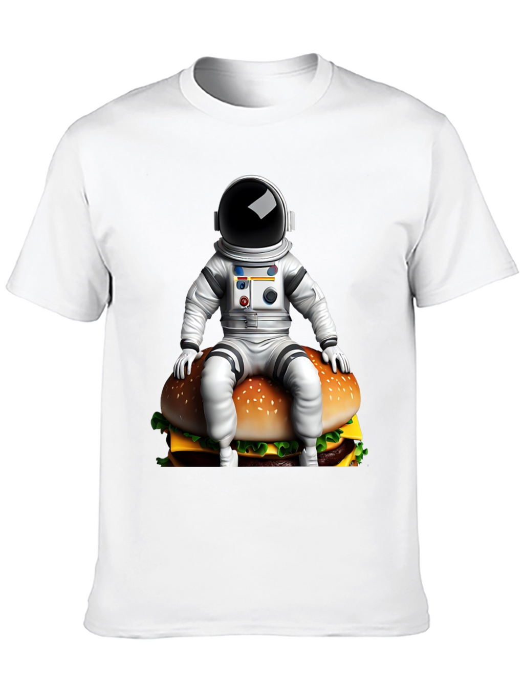 Astronaut Burger Graphic Tee - Black Cotton Blend