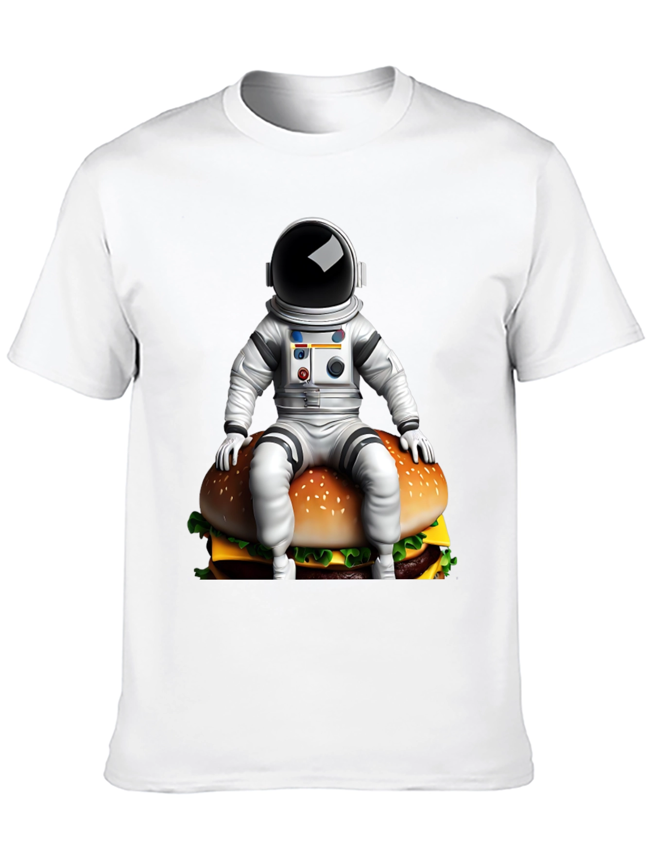 Astronaut Burger Graphic Tee - Black Cotton Blend