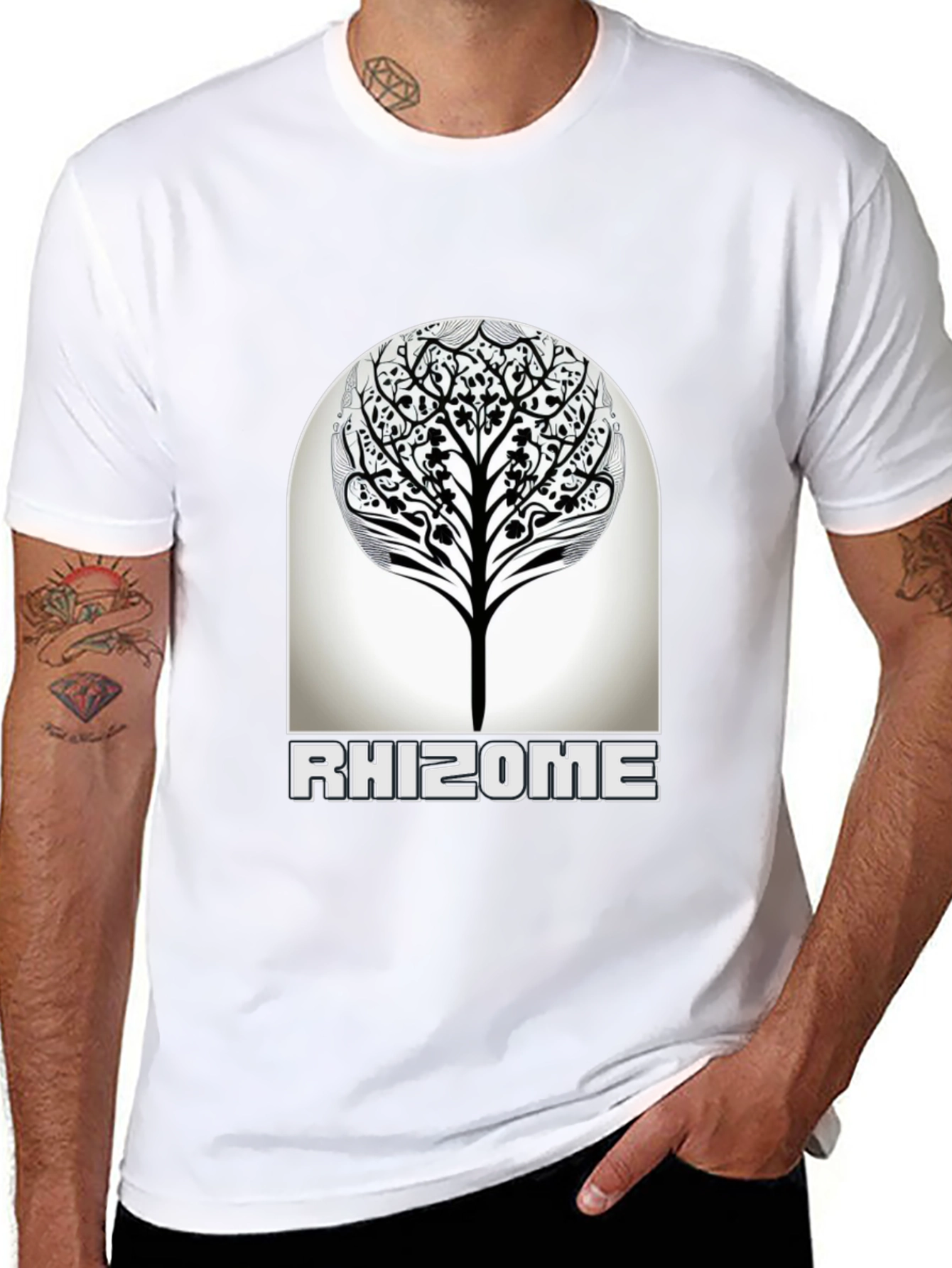 Rhizome Tree Graphic T-Shirt - Modern Nature Inspired Design