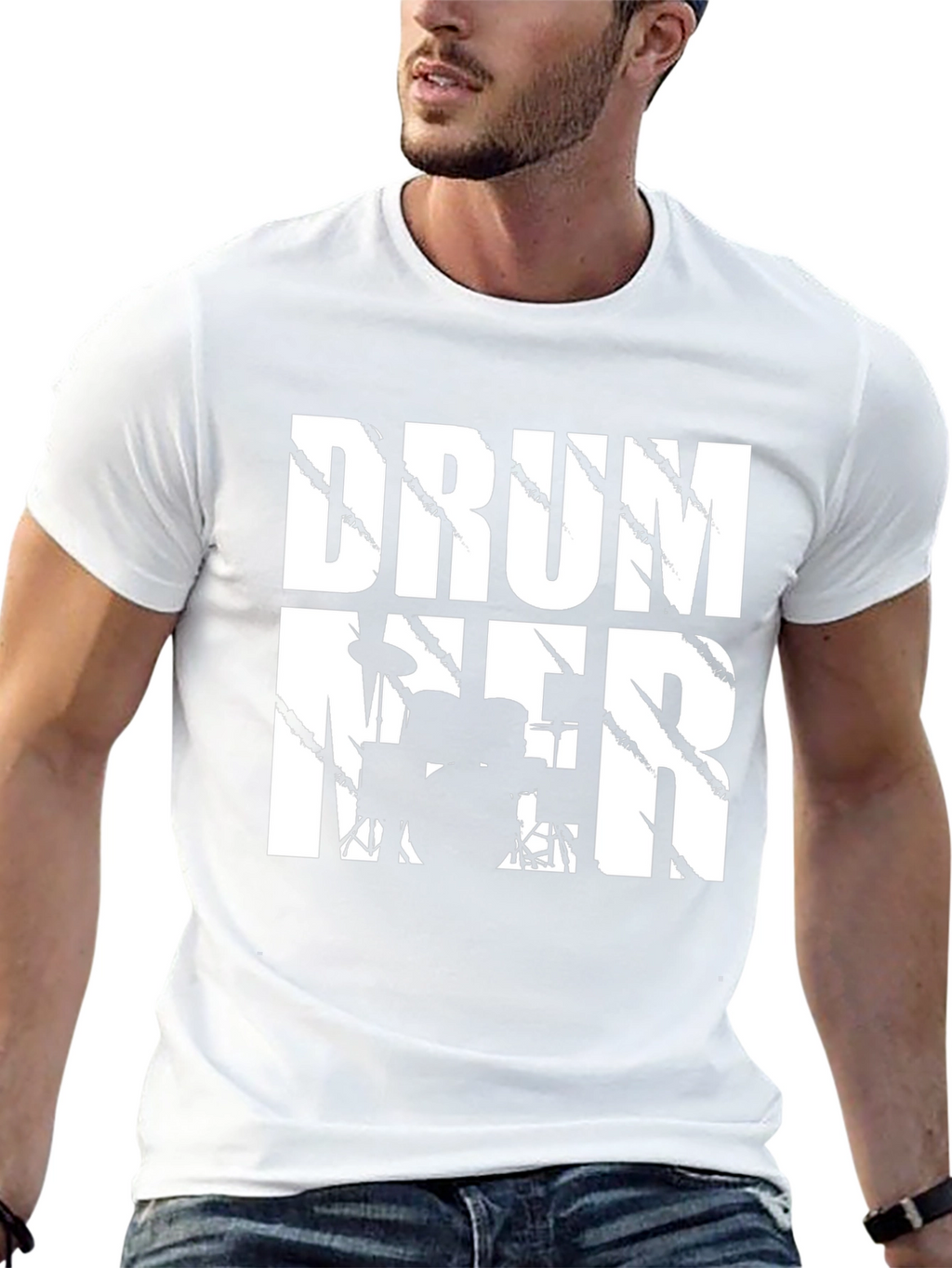Drummer T-Shirt - Black Cotton Music Tee