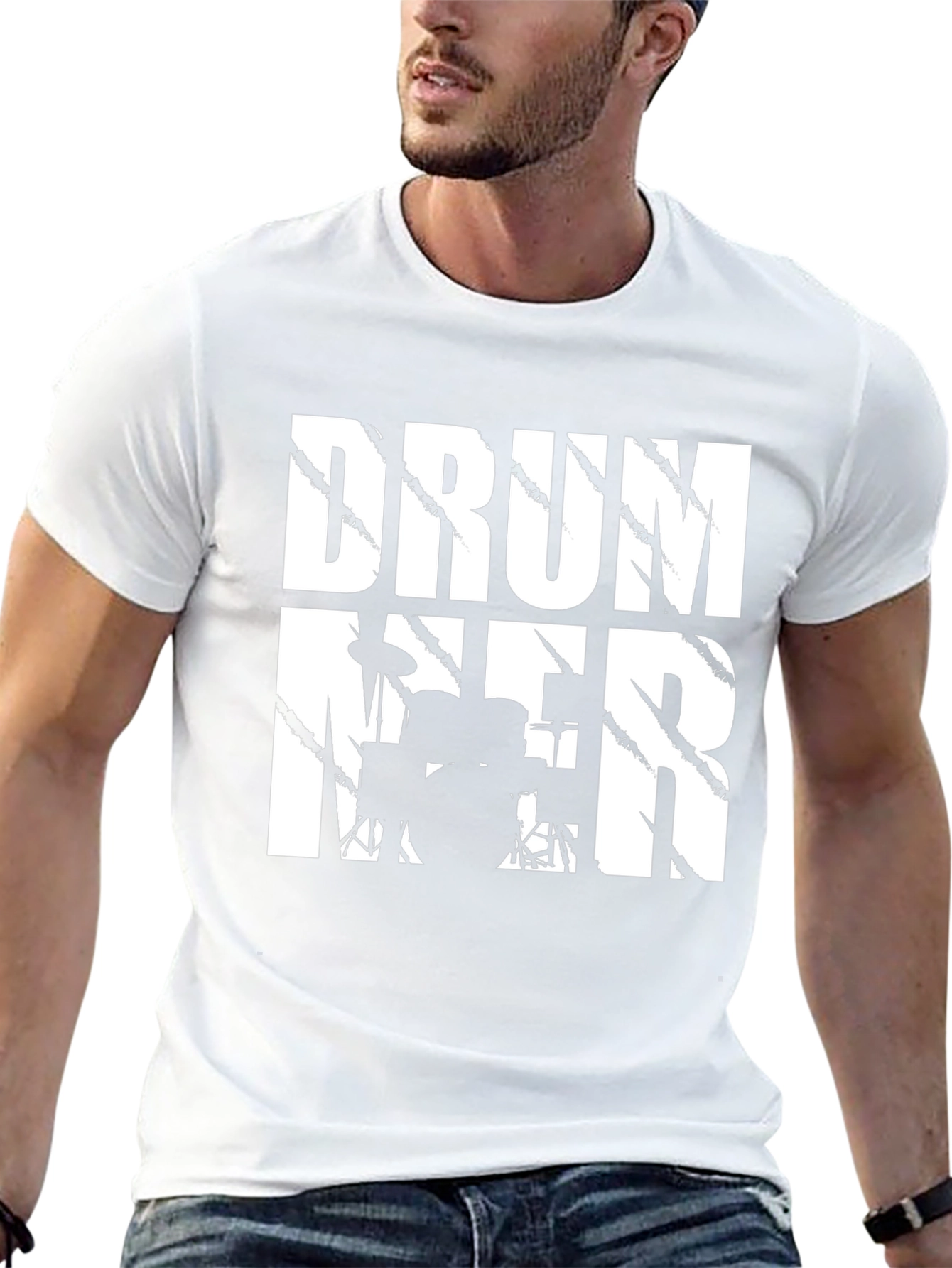 Drummer T-Shirt - Black Cotton Music Tee