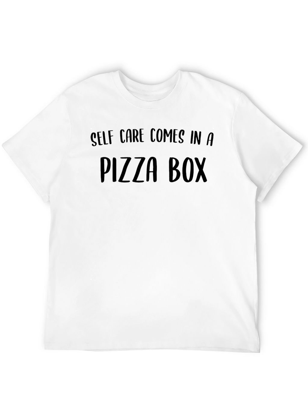 Self Care Comes in a Pizza Box Black T-Shirt