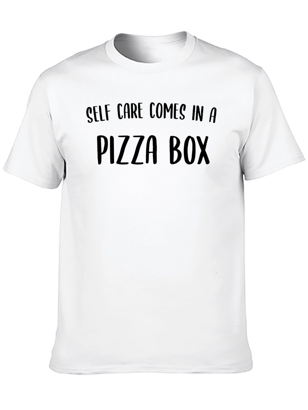 Self Care Comes in a Pizza Box Black T-Shirt