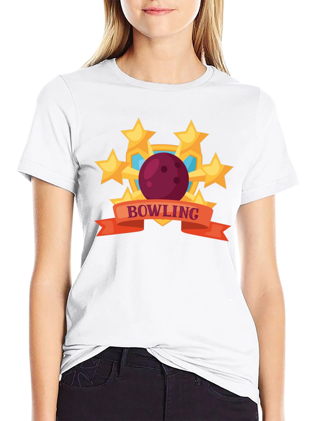 Bowling Stars Graphic T-Shirt - Black