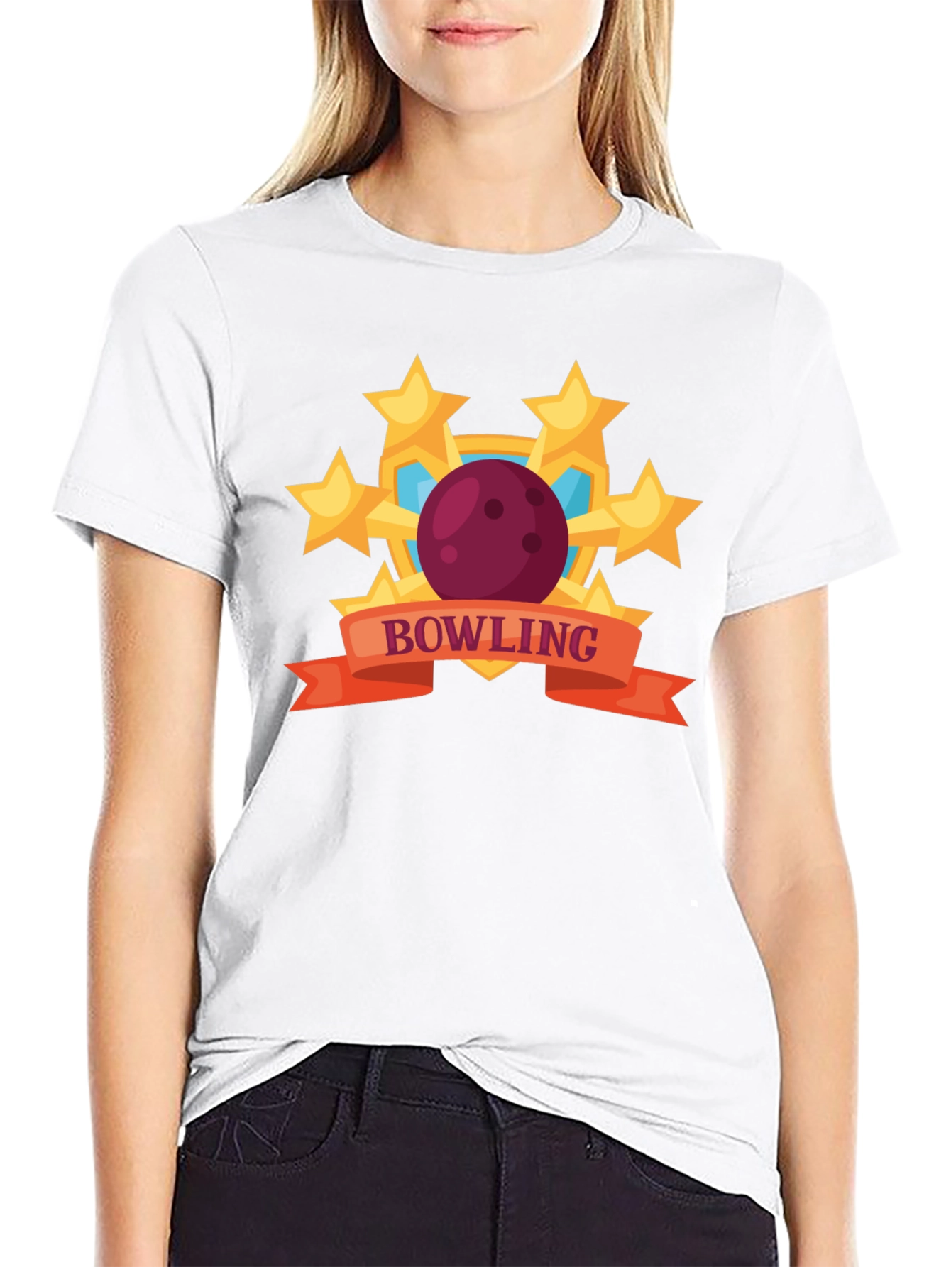 Bowling Stars Graphic T-Shirt - Black