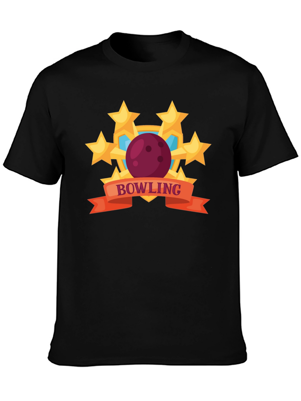 Bowling Stars Graphic T-Shirt - Black
