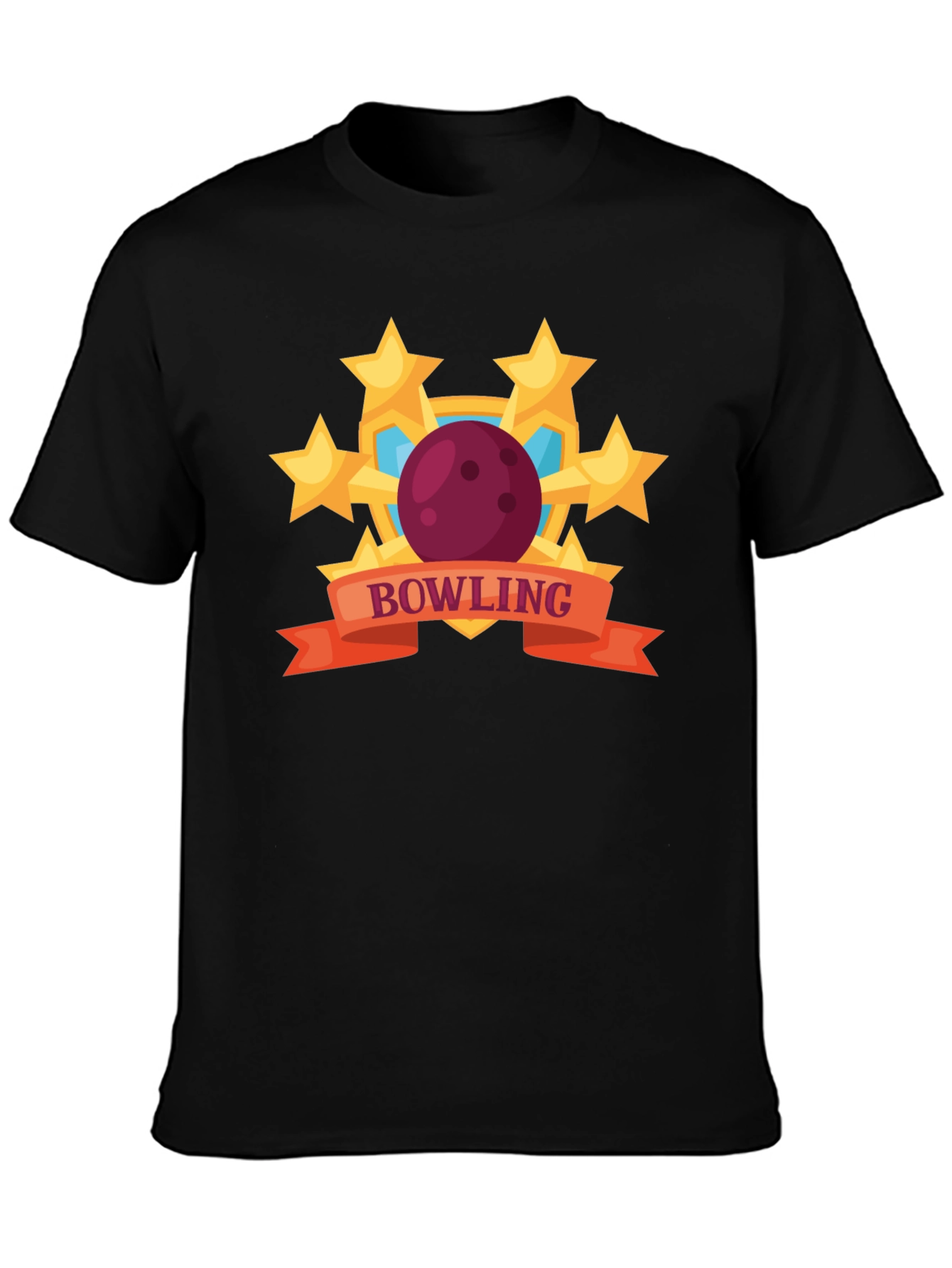 Bowling Stars Graphic T-Shirt - Black