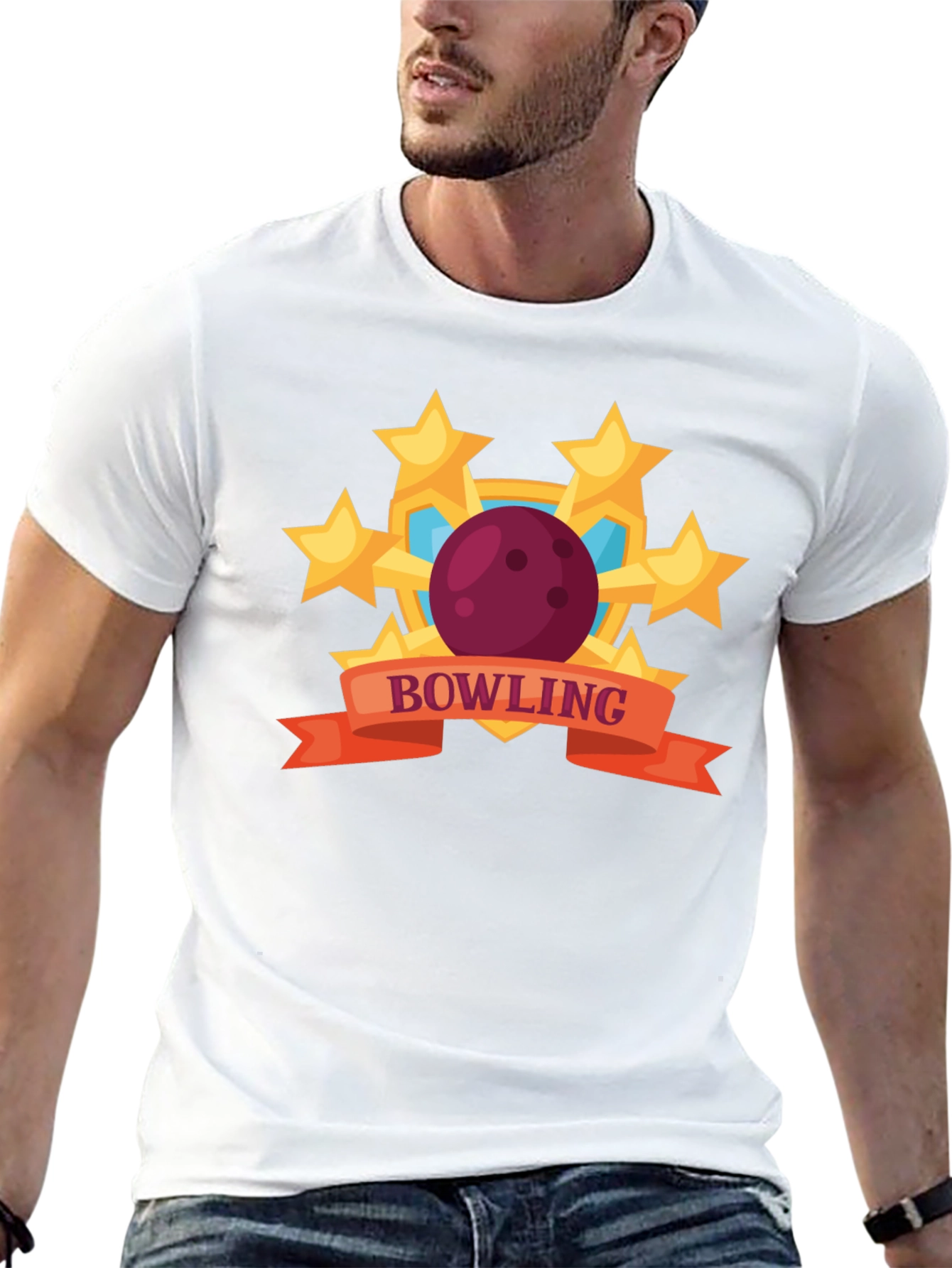 Bowling Stars Graphic T-Shirt - Black