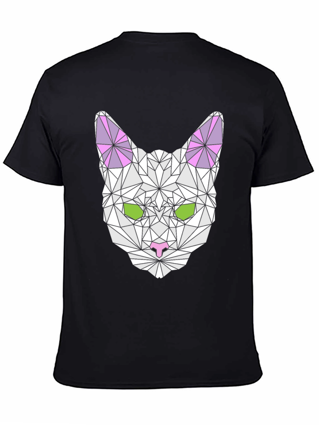 Geometric Cat Tee - Modern Graphic T-Shirt