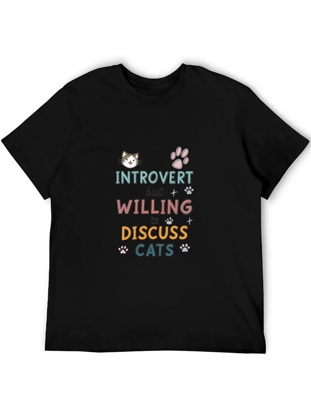 Introvert Cat Lover T-Shirt - Discuss Cats!