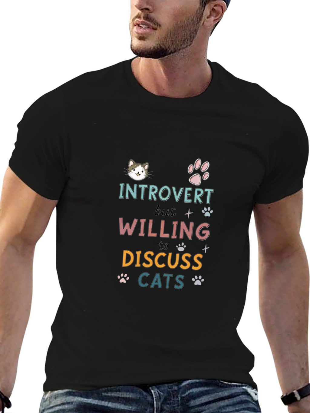 Introvert Cat Lover T-Shirt - Discuss Cats!