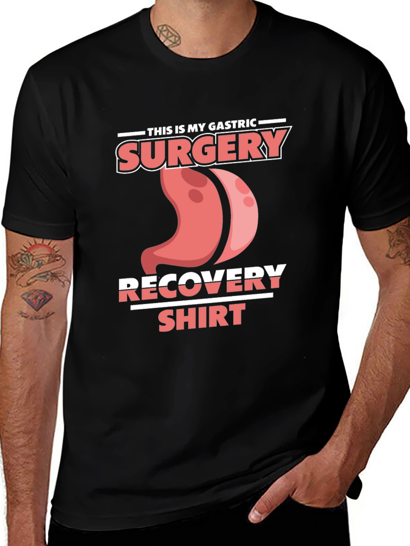 Gastric Surgery Recovery Shirt - Black Tee