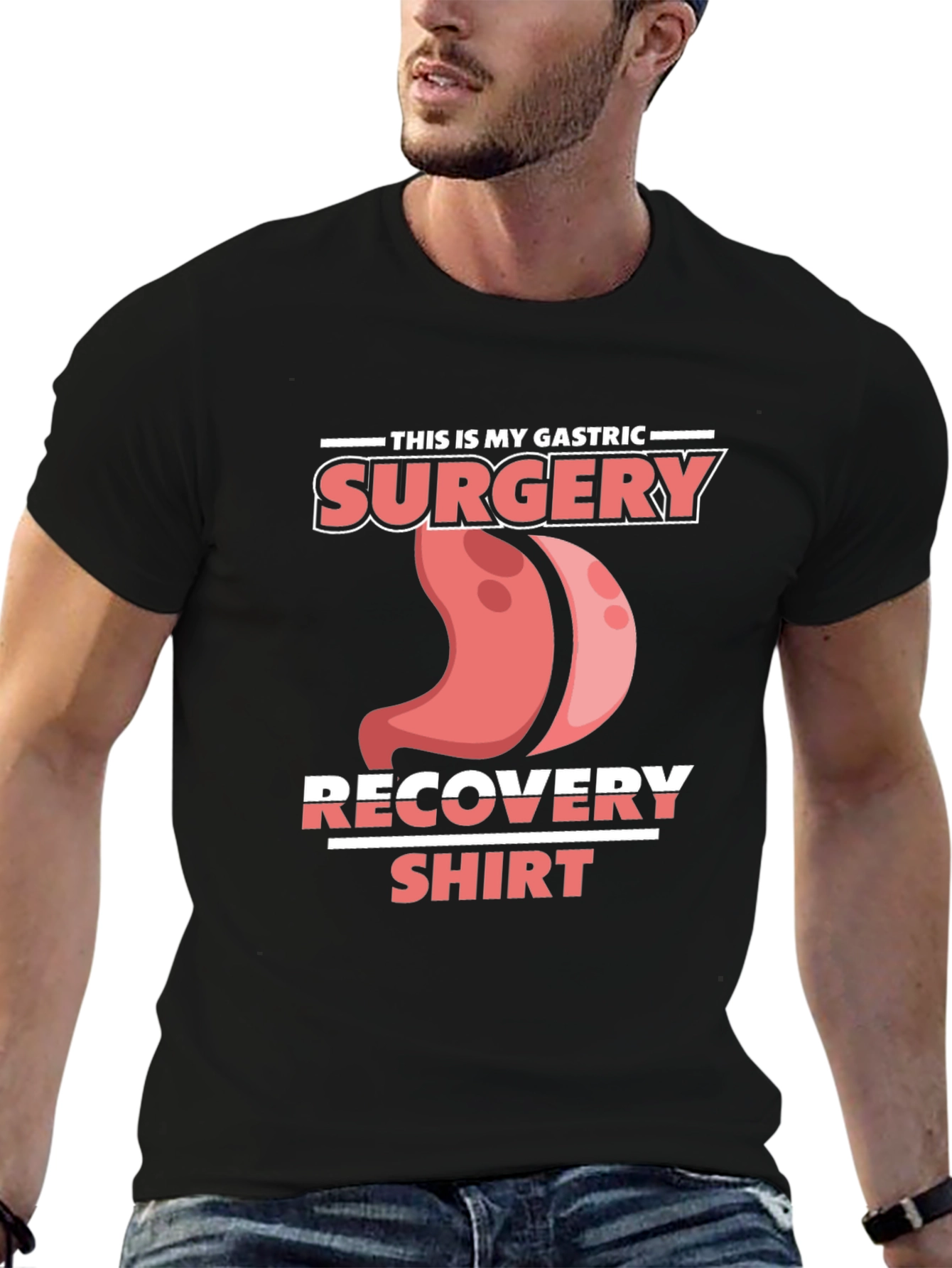 Gastric Surgery Recovery Shirt - Black Tee