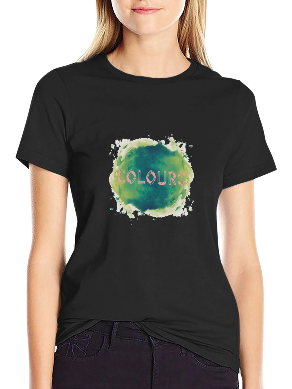 Mens Black T-Shirt - Colours Graphic