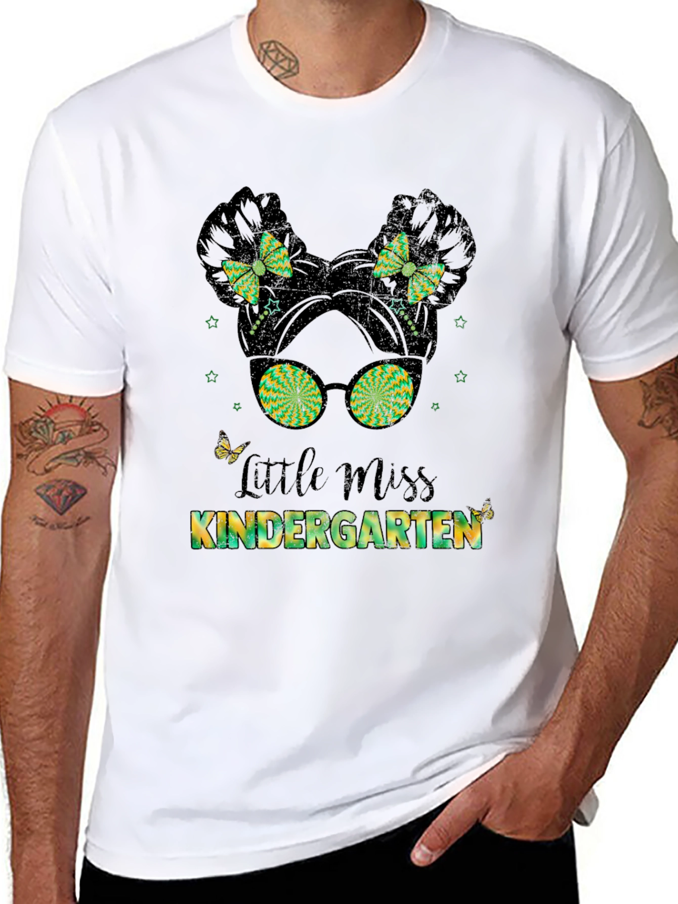 Little Miss Kindergarten Graphic Tee - Black