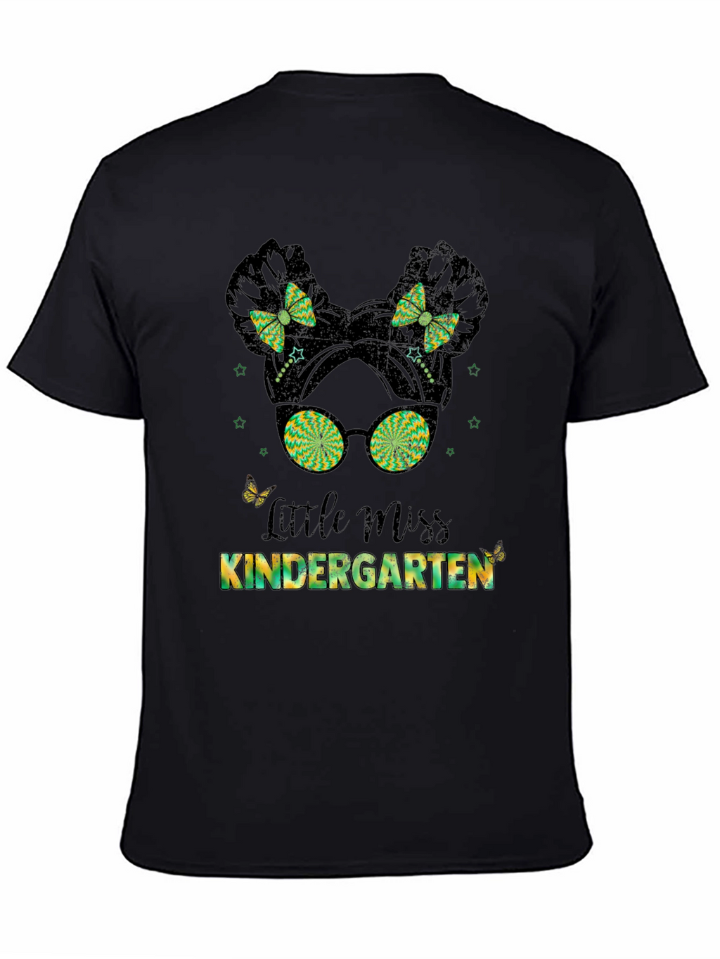 Little Miss Kindergarten Graphic Tee - Black
