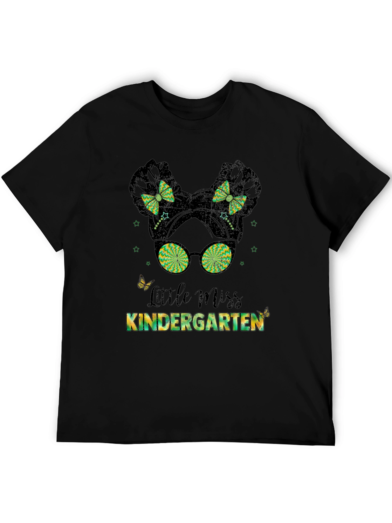 Little Miss Kindergarten Graphic Tee - Black