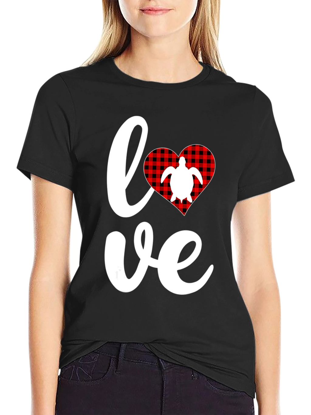 Love Turtle Black Graphic Tee