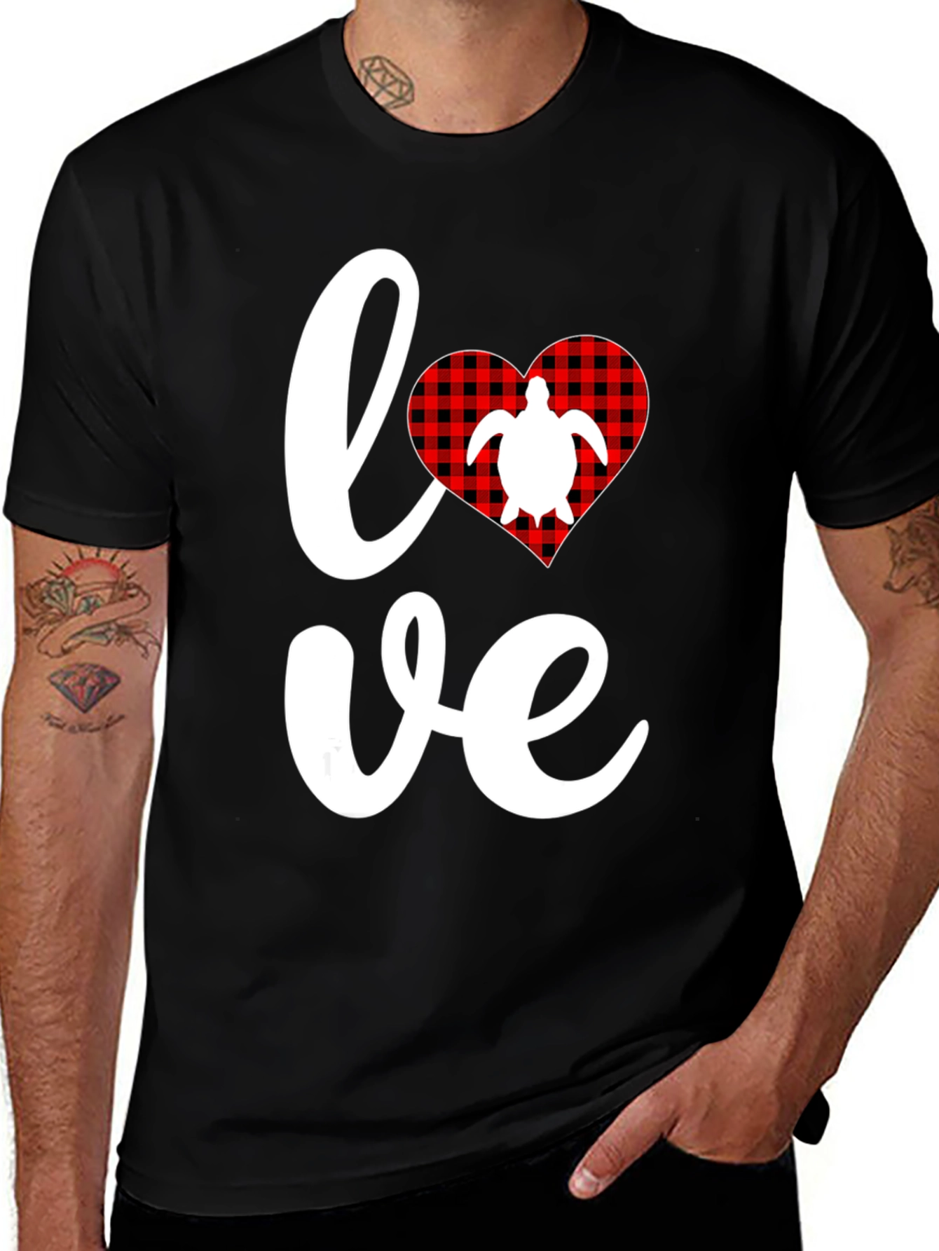 Love Turtle Black Graphic Tee