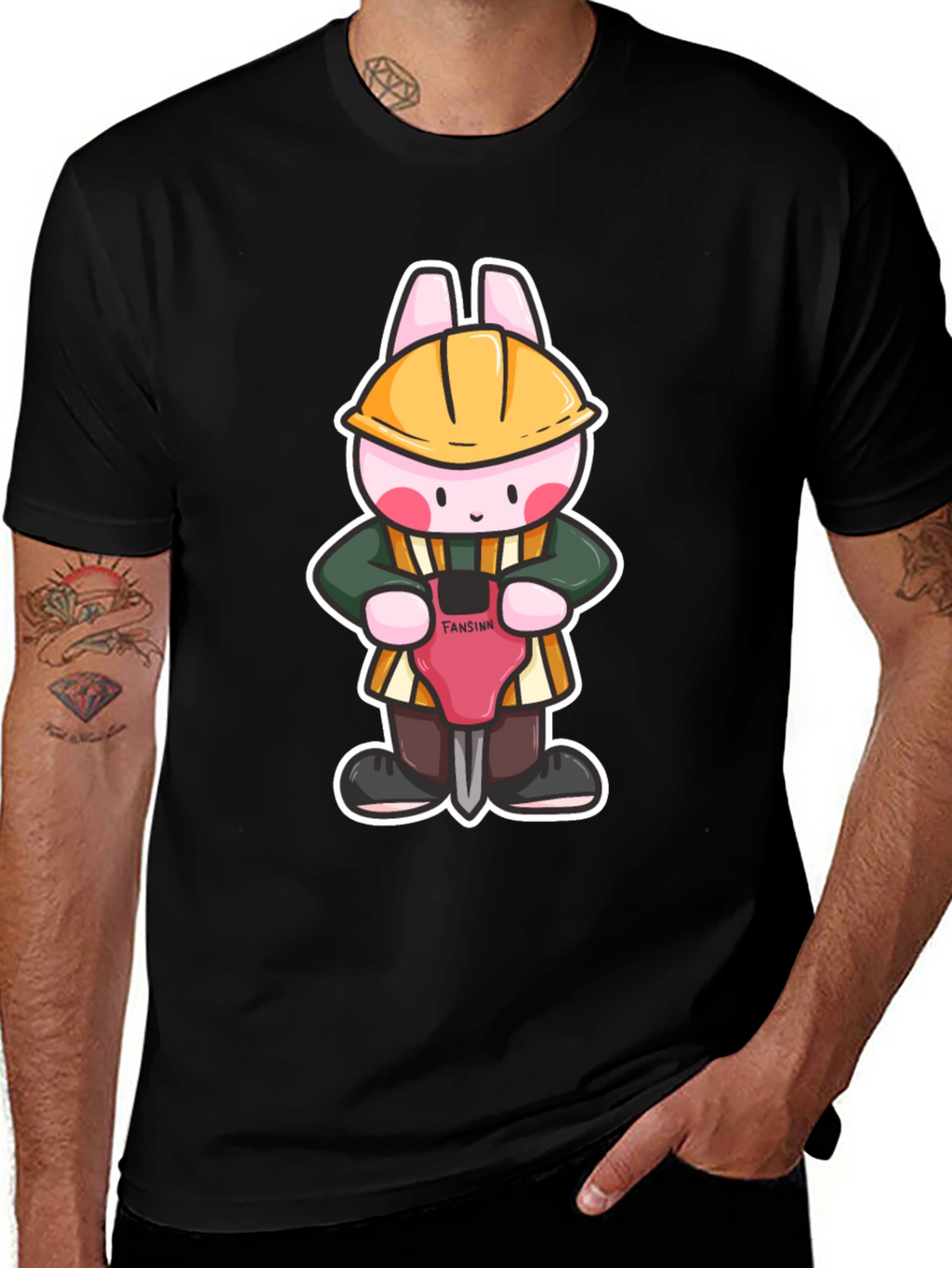Bunny Builder Graphic Tee - Black