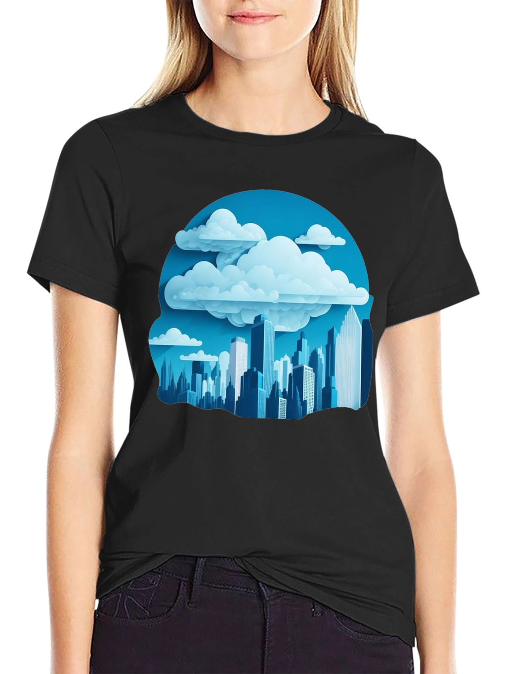 Cityscape Cloudscape Graphic Tee - Urban Style
