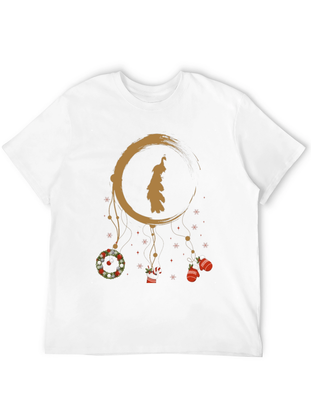 Festive Holiday Dreamcatcher Graphic Tee - Black