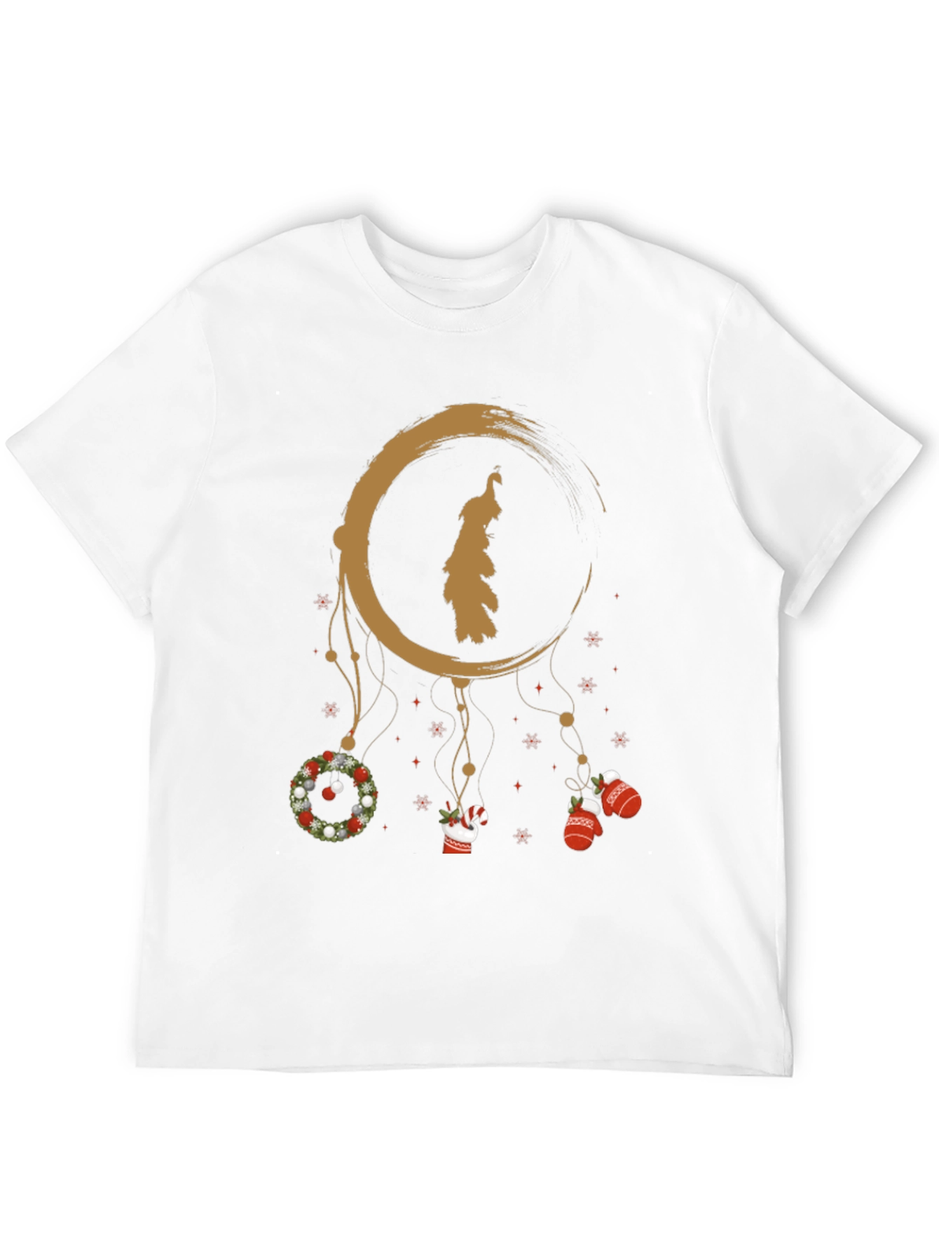 Festive Holiday Dreamcatcher Graphic Tee - Black