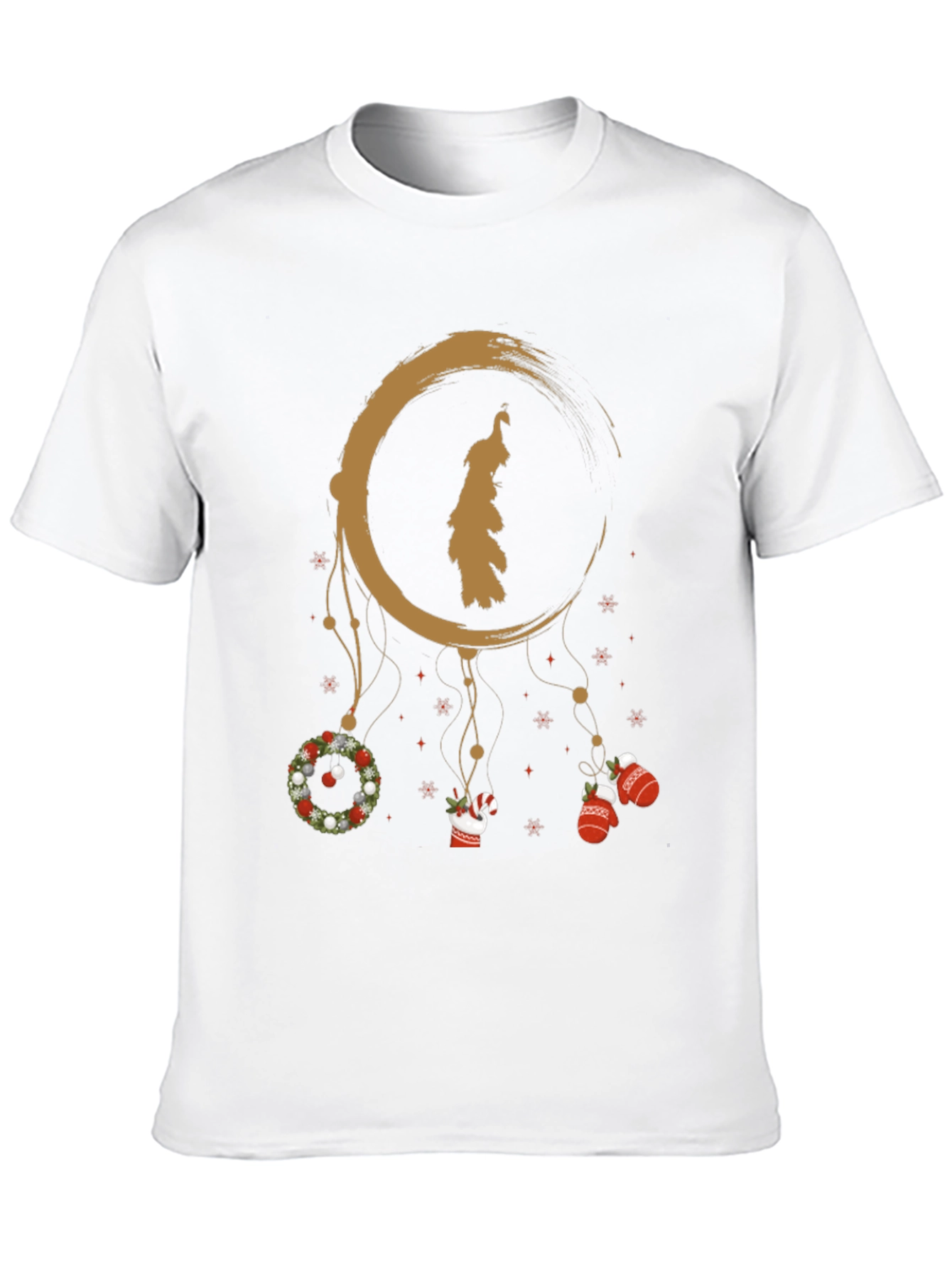 Festive Holiday Dreamcatcher Graphic Tee - Black