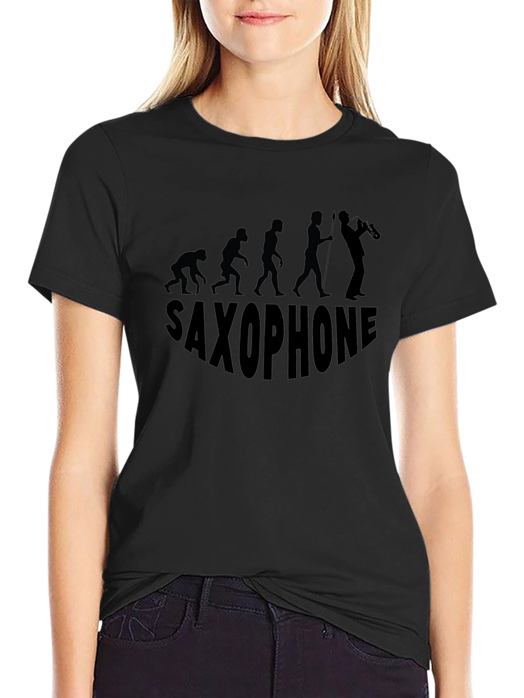 Saxophone Evolution Black T-Shirt